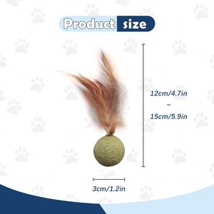 Bolas de juguete de menta comprimida de hierba gatera 100% natural para satisfacer la necesidad del gato de bola de estimulación Catnip - Product Image 2