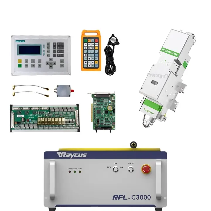 Alston.D.M Laser Juego completo de controlador de láser de fibra FSCUT2000C + BCS100 + BM111 + fuente de láser Raycus 3KW