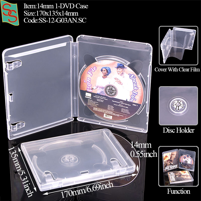Boîtier 1-DVD 14 mm G03A - Transparent
