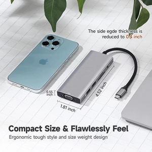 新款9合1 USB C集线器，带音频PD Vag USB 3.0多功能坞站适配器，适用于MacBook Pro - Product Image 2
