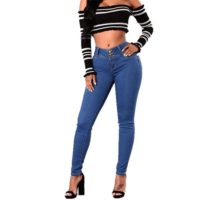 Women's Skinny Jeans Wholesale Colombian High Waist Stretch Butt Lifting Denim Casual Woven Adults Softener Women Pencil Pants