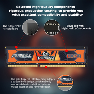 PUSKILL Hoch effizienter DDR3-Speicher-RAM 1600MHz DDR3-Speichermodul RAM für Desktop-PC Longdimm - Product Image 3