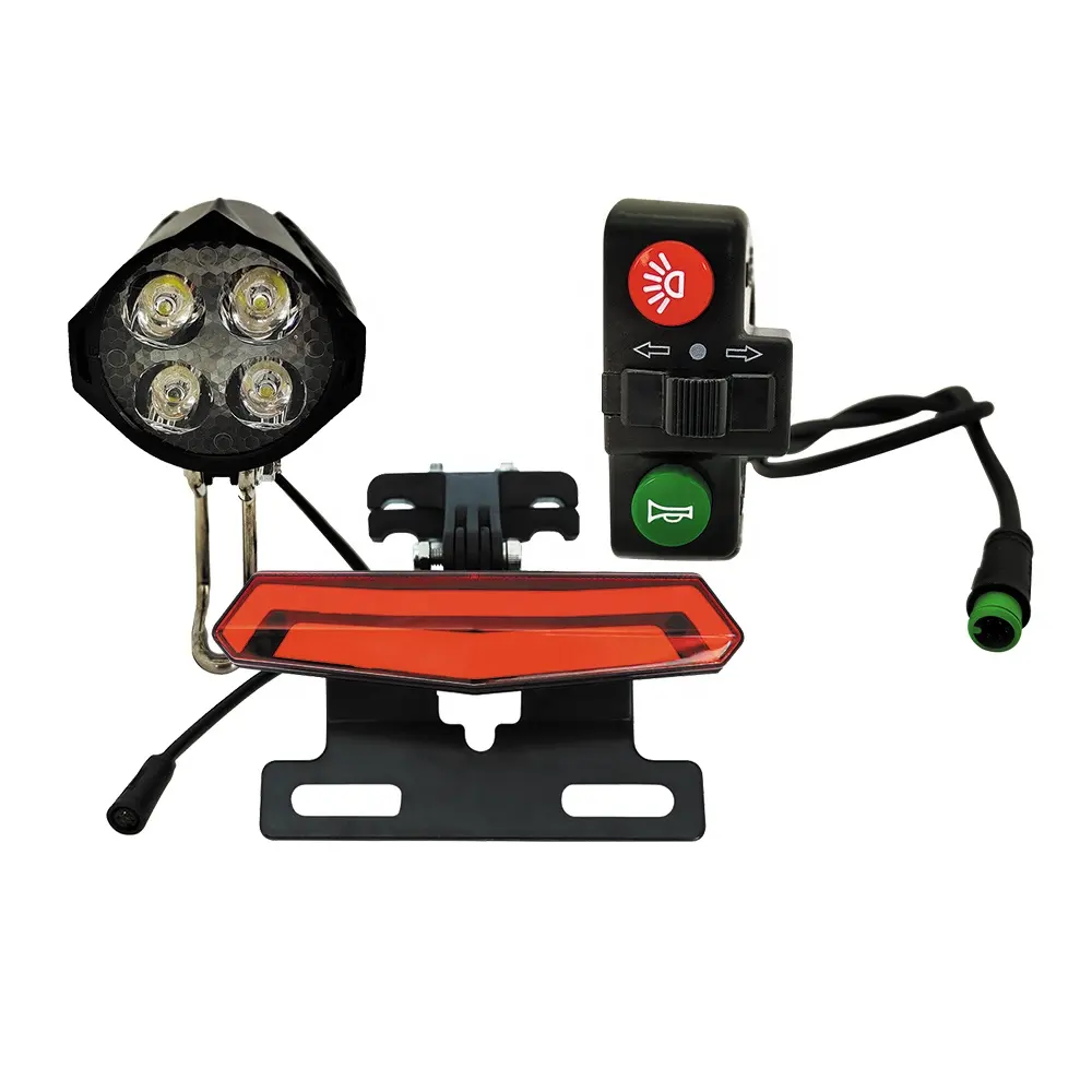 24V/48V/60V Elektrische Fiets Lamp Ebike Koplamp Hoorn Schakelaar Turn Achterlicht Voor E-Bike Conversie Kits