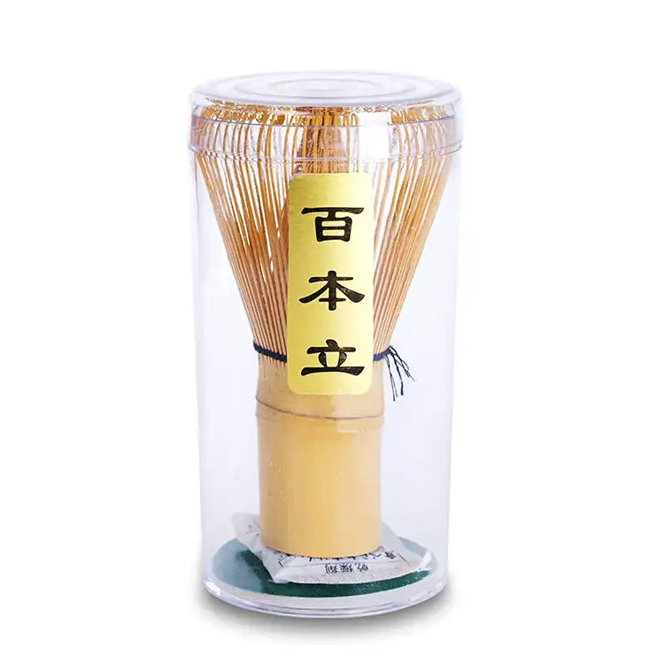 Juego de té de bambú orgánico con Logo personalizado, kit de batidor de bambú con boquilla de 100 pulgadas, de marca privada, venta al por mayor