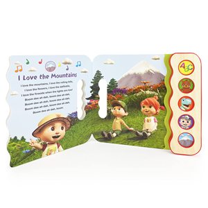 Çocuklar için 5 düğmeli hayvan sesli kitap İlk kelimeler karton kitap çocuklar için müzikal kitap - Product Image 2
