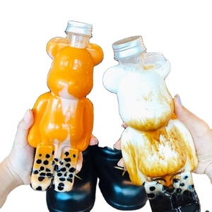 创意长熊形PET塑料泡泡瓶铝盖果汁茶能量饮料丝网印刷表面处理 - Product Image 6
