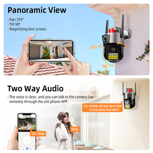 Sonido LUZ ALARMA casa seguridad red cámara doble lente CCTV Cámara IP con seguimiento de movimiento humano - Product Image 4