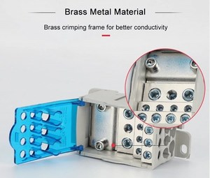 Flexible Combination <strong>400A</strong> 690V Din Rail UKK Terminal Block Brass Terminal <strong>Busbar</strong> with Cover - Product Image 5