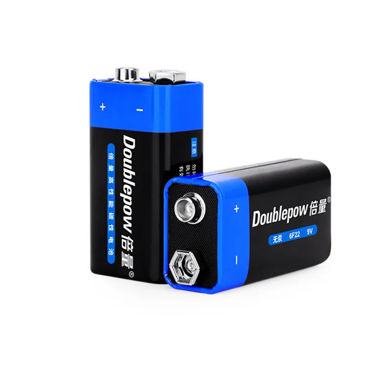Doublepow neue blaue 9 V kohlefaser-zink-batterie in Trend CE-zertifizierte Primärbatterie für Unterhaltungselektronik und Spielzeug