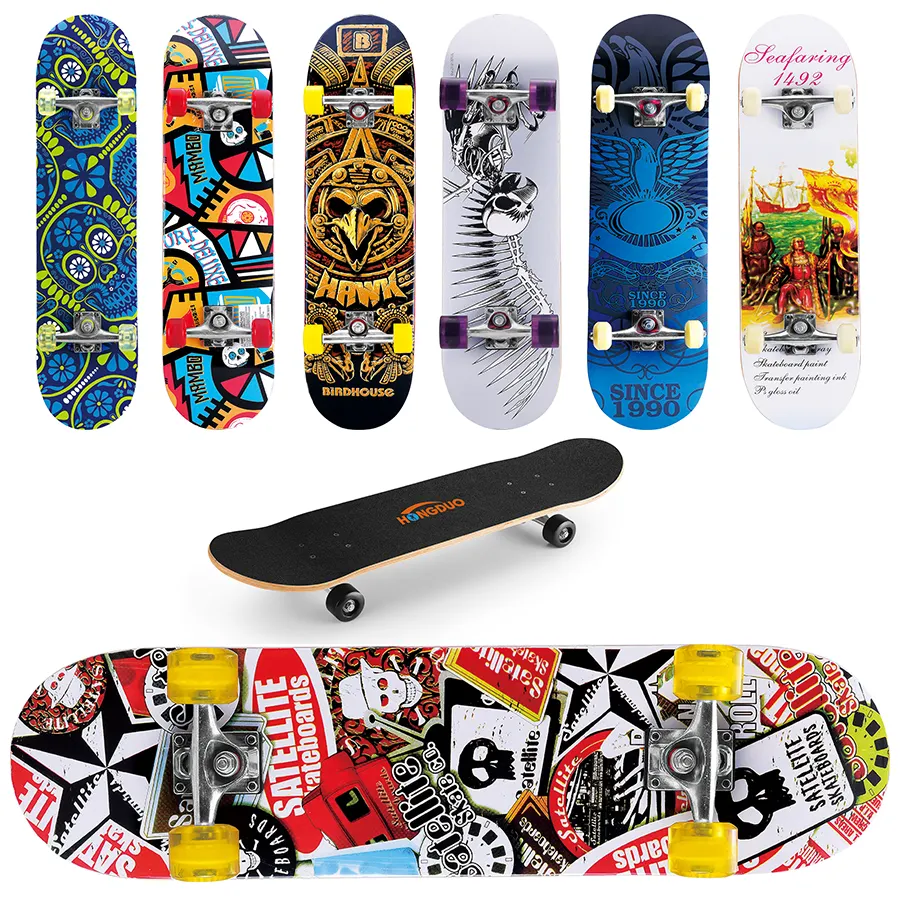 Laier sıcak satış 31 inç Pro Skate Board 7 katmanlı akçaağaç ahşap Longboard komple kaykay