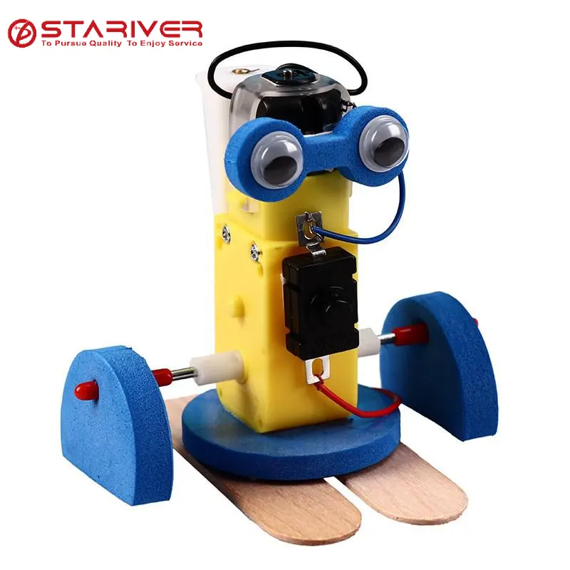 DIY 줄기 교육 요트 나무 산책 로봇 장난감 과학 조립 나무 키트 물리학 장난감