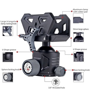 GD-54 Aluminum Alloy Rifle Saddle <strong>Mount</strong> with Ball Head Tripod Clamp for Target Practice Hunting Outdoor Shooting Stands - Product Image 2
