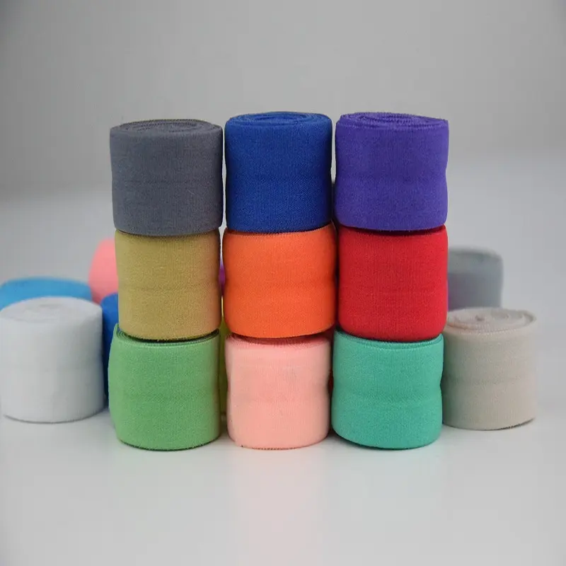 Colorido suave 20 milímetros afiação de bandas tubulação fita dobre elástico para cueca hairband