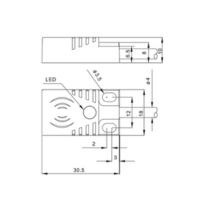 Sensor de proximidad cuadrado de 3 cables Sense 2. 2 DC Salida NPN/PNP Tipo magnético/inductivo