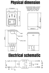 Nhà máy nóng bán IEC ổ Cắm Lọc 10A mục đích chung lọc cung cấp điện EMI lọc tiếng ồn - Product Image 6