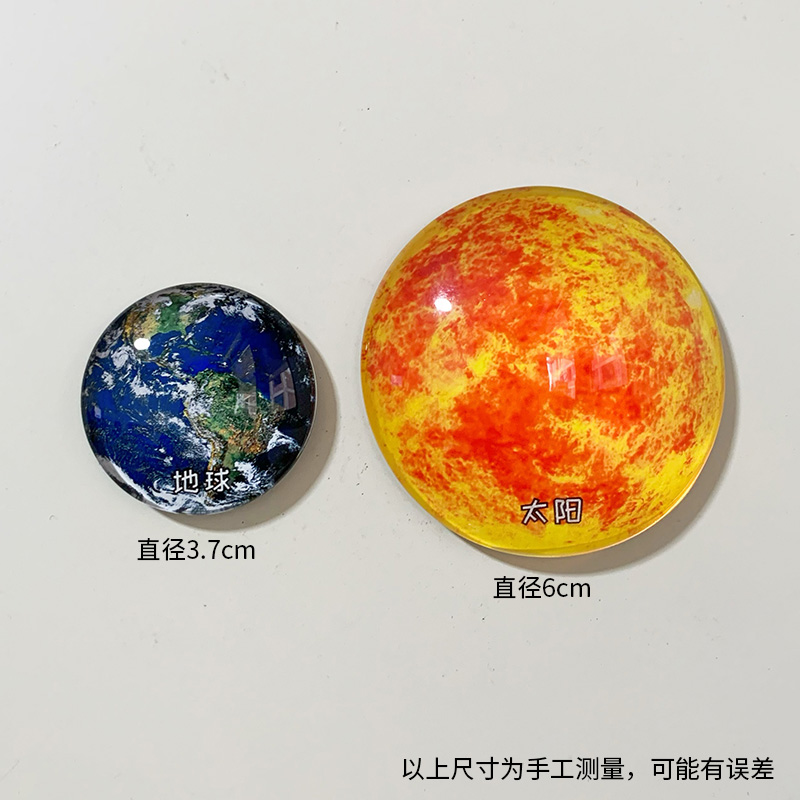Pannello magnetico in ferro con sole da 6 cm e terra da 37 cm