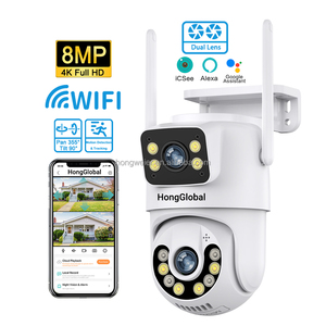 HongGlobal 8MP Video kablosuz IP akıllı ağ ev güvenlik kamerası PTZ açık 360 WiFi CCTV gözetim 4K çift Lens kamera - Product Image 1