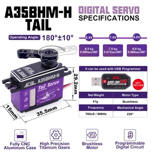 AGFRC A35BHM-H хвост HV 8,5 кг Крутящий момент 0065 сек, быстрая скорость, цифровые металлические шестерни, программируемый Бесщеточный Мини-сервопривод для радиоуправляемого вертолета - Product Image 5