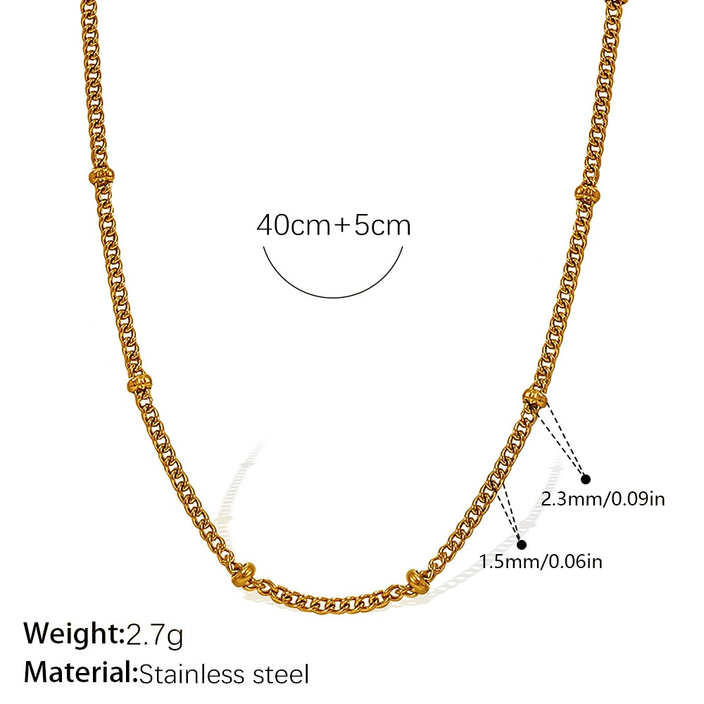 Or 1.5mm côté Clip perle chaîne