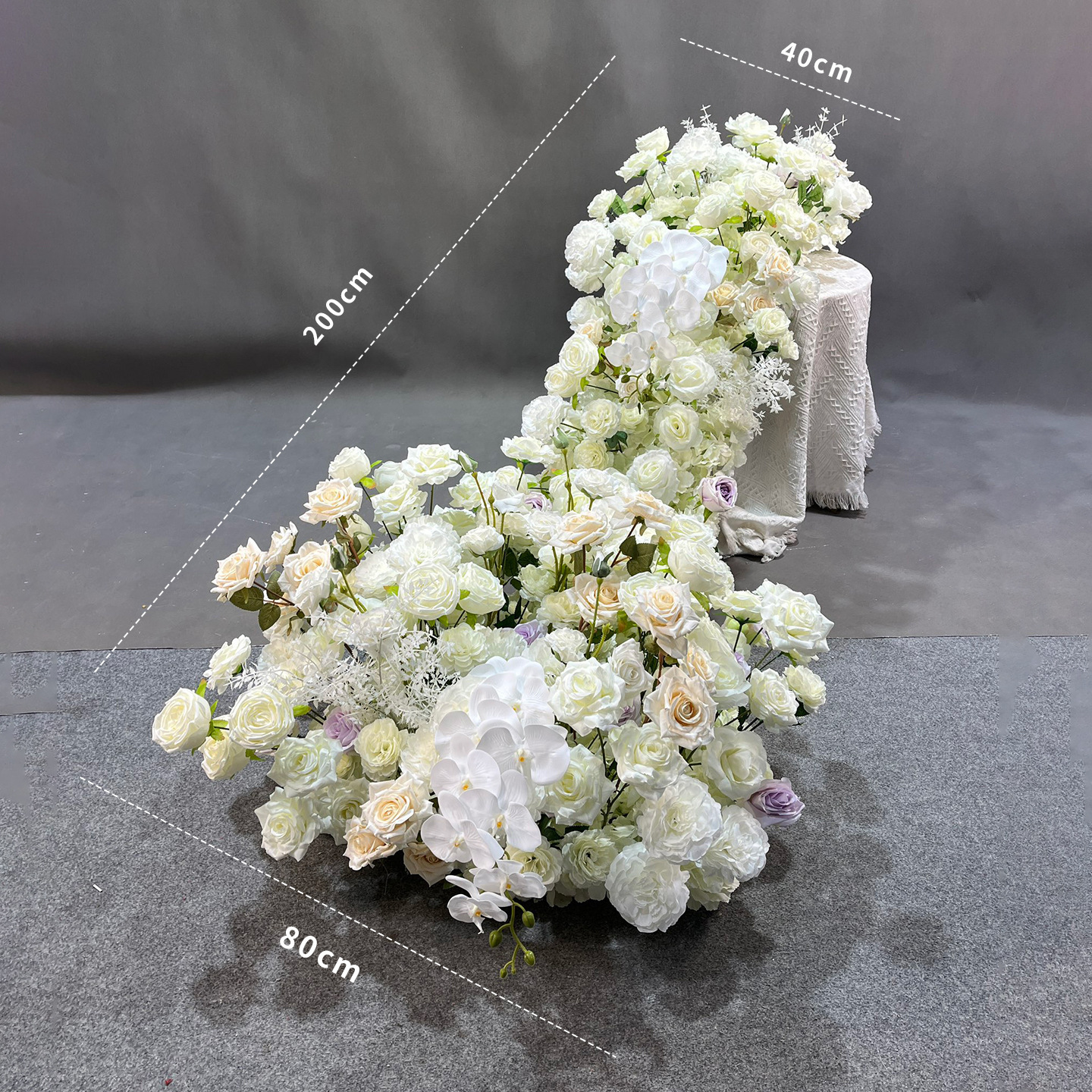 2m white cappuccino koi waterfall flower-suction cup