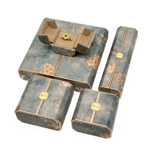 Роскошная шкатулка для ювелирных изделий серии «Имперский розовый цветок», кулон, подарок, ювелирный чехол, двухдверный дизайн, кожаные шкатулки для украшений - Product Image 3