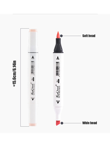 Bview Art 24 Hautfarben <span class=keywords><strong>Marker</strong></span>, Doppelspitzige Alkohol-Pinselstifte in Hauttönen zum Kolorieren - Product Image 3