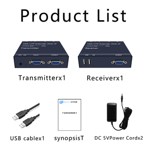 ローカル出力付きRJ45ネットワークケーブルへのUSBマウスおよびキーボードを備えたローカルエリアネットワーク上の200M VGAエクステンダーKM - Product Image 4