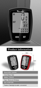 WESTBIKING-pantalla táctil para bicicleta, odómetro, ordenador Digital de ciclismo con cable/inalámbrico - Product Image 5