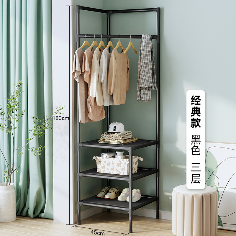 Corner shelf - 3-tier classic black