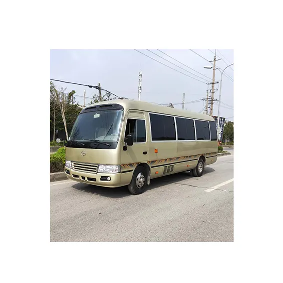 Mesin Depan Toyota Coaster 2018 Bus Mini Murah Bekas Mesin Diesel LHD Coach Van 30 Tempat Duduk Mobil Bekas Bus Bekas