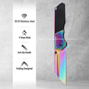 Titan mạ G10 xử lý gấp Dao Bỏ Túi tùy chỉnh OEM chiến thuật dao thép không gỉ trong màu sắc - Product Image 6