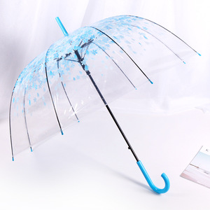 ロマンチックな花柄透明傘ロングハンドル付き文学学生ギフト雨の日ストレートロッドアーチ型デザイン - Product Image 4