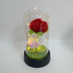 Rose night light cover + base-diameter 7cm-height 13cm
