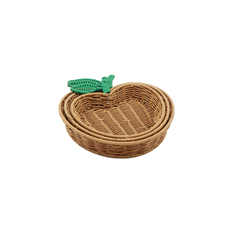 Ensemble de 3 paniers tressés en forme de cœur