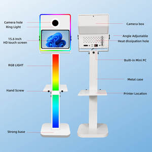 Cabine de Fotos Selfie de Instalação Rápida com Tela Touch de 15,6 Polegadas, Impressora e Caixa de Câmera, Máquina de Foto Booth DSLR para Festas - Product Image 5