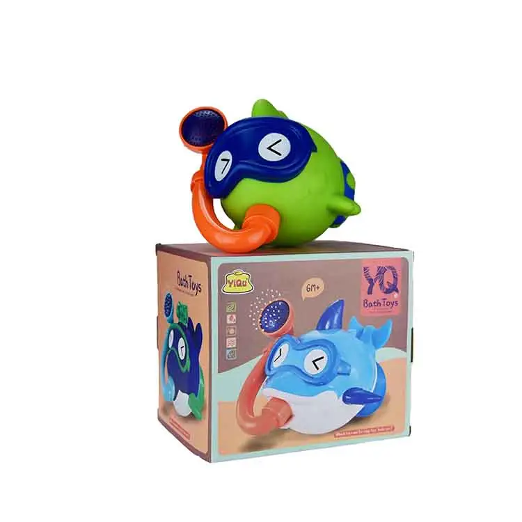 Giocattolo da bagno personalizzato per bambini squeeze water floating fish con tazze giocattolo estivo per pesci in gomma
