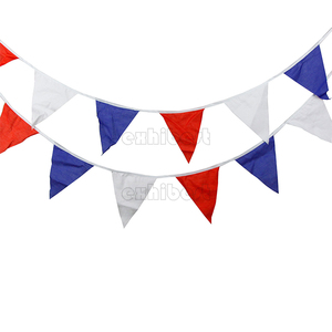 Barato colgante Mini rectángulo banderín fiesta banderas decorativas empavesado Banner logotipo personalizado cadena bandera en cuerda textil triángulo - Product Image 5