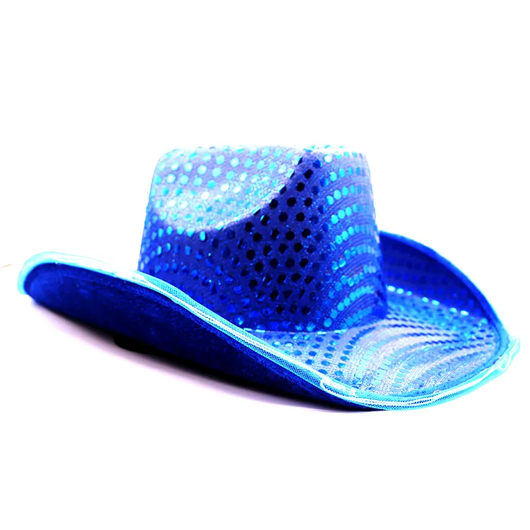 Sombrero de jazz para fiesta LED, hecho en México sombrero de vaquero, venta al por mayor, de paja negra