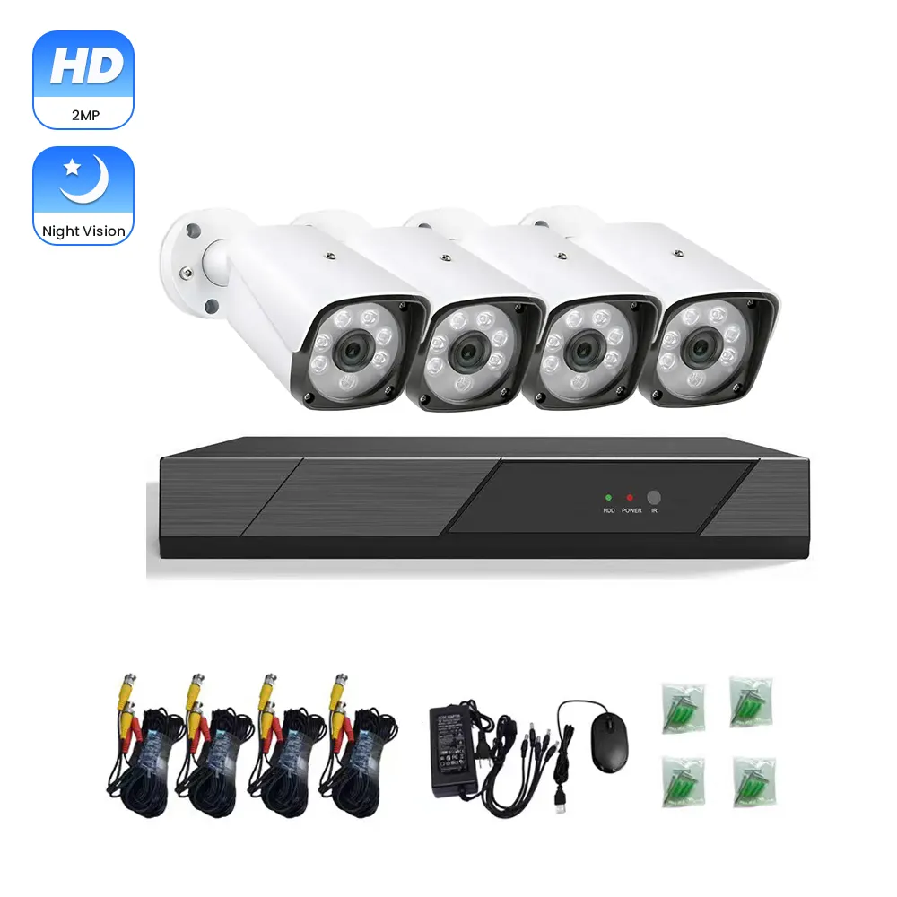 XM Audio 4CH 1080P Außen XMEYE 2MP AHD Draht Koaxial Bullet CCTV Kamera DVR Kit Home Security Kamera Video überwachungs system