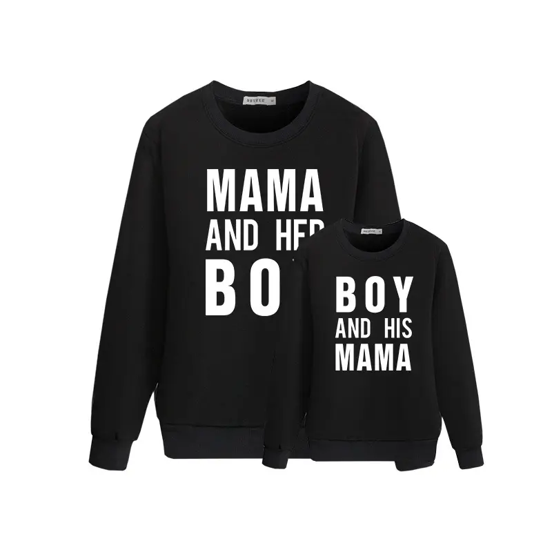 Sudadera de moda para mujer, niño, mamá y yo, jersey con letras, cuello redondo, 2021