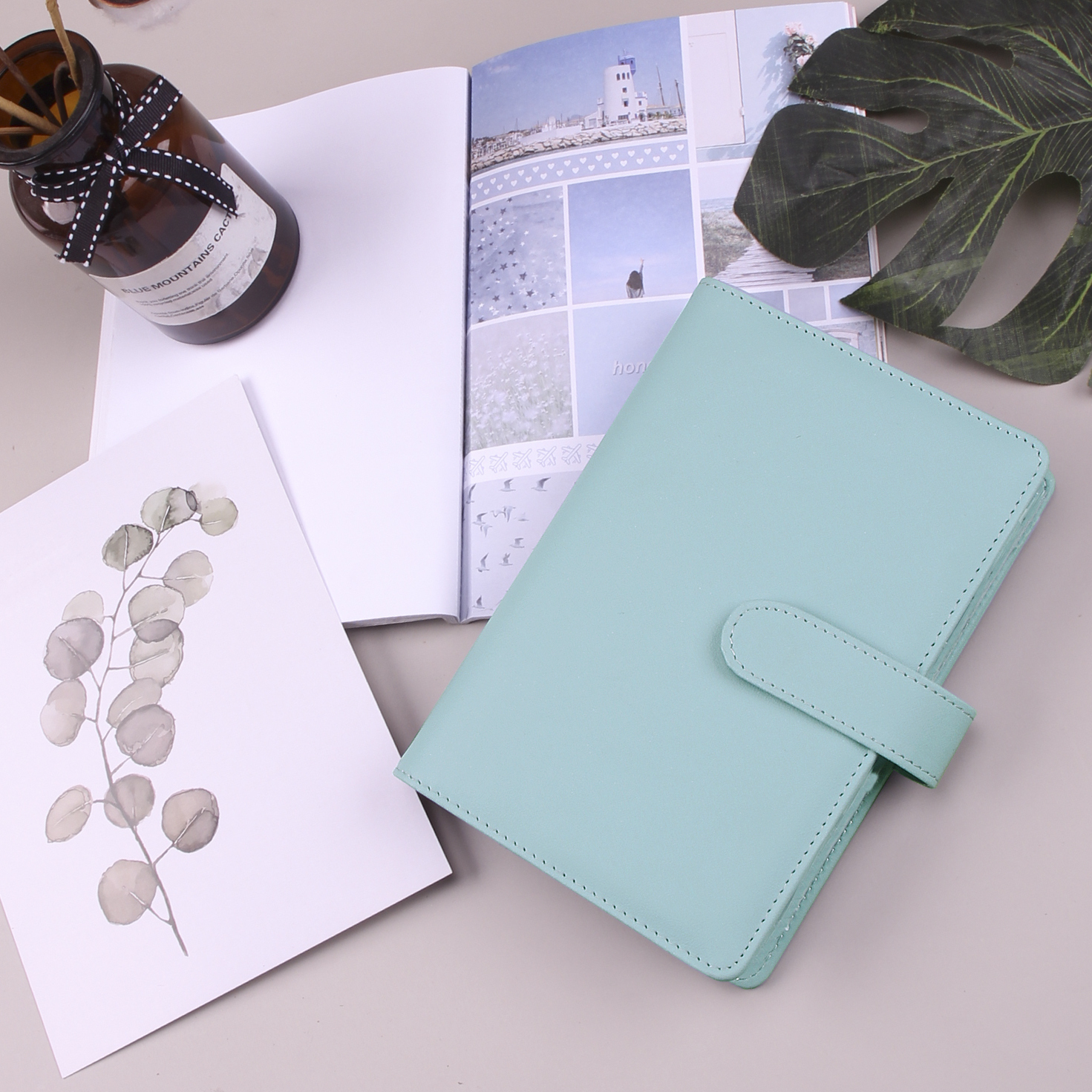 Bouton pression coque simple vert matcha