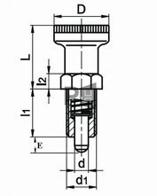 Chốt Pít Tông Lò Xo Định Vị TF08001 Chốt Pít Tông Lập Chỉ Mục M10x1.0 Có Vị Trí Nghỉ Ngơi - Product Image 2