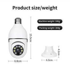 Fotocamera a bulbo a colori 1K Wireless ad alta definizione a doppia luce a 360 gradi per la casa, telecamera per il monitoraggio della rete di Garage all'aperto - Product Image 6