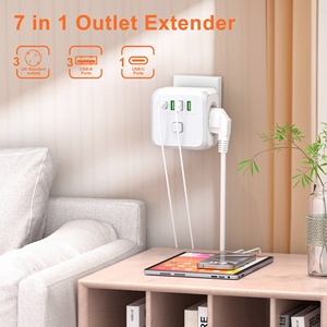 Tira de alimentación Europea 3 USB 1 Tipo C Adaptador de enchufe Extensión Adaptador DE LA UE Enchufe de alta calidad - Product Image 4