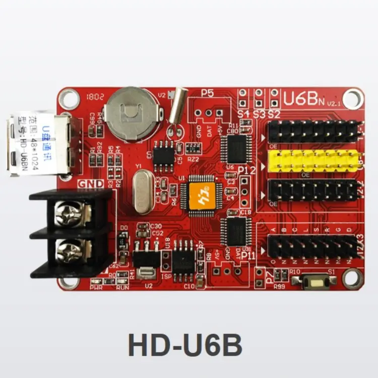 HD-U6A U60 U6B U62 U63 U64 scheda di controllo dell'unità Flash USB P10 modulo LED rosso scheda di controllo bicolore rossa monocromatica