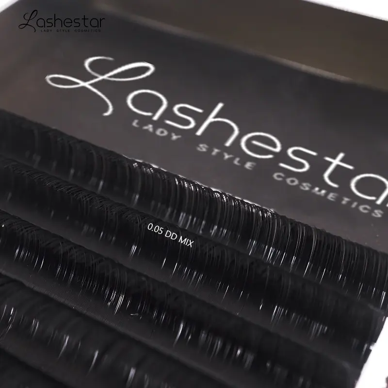 Lashestar-Extensión de pestañas coreanas, pestañas postizas de volumen de Fibra de seda de 16mm a 20mm