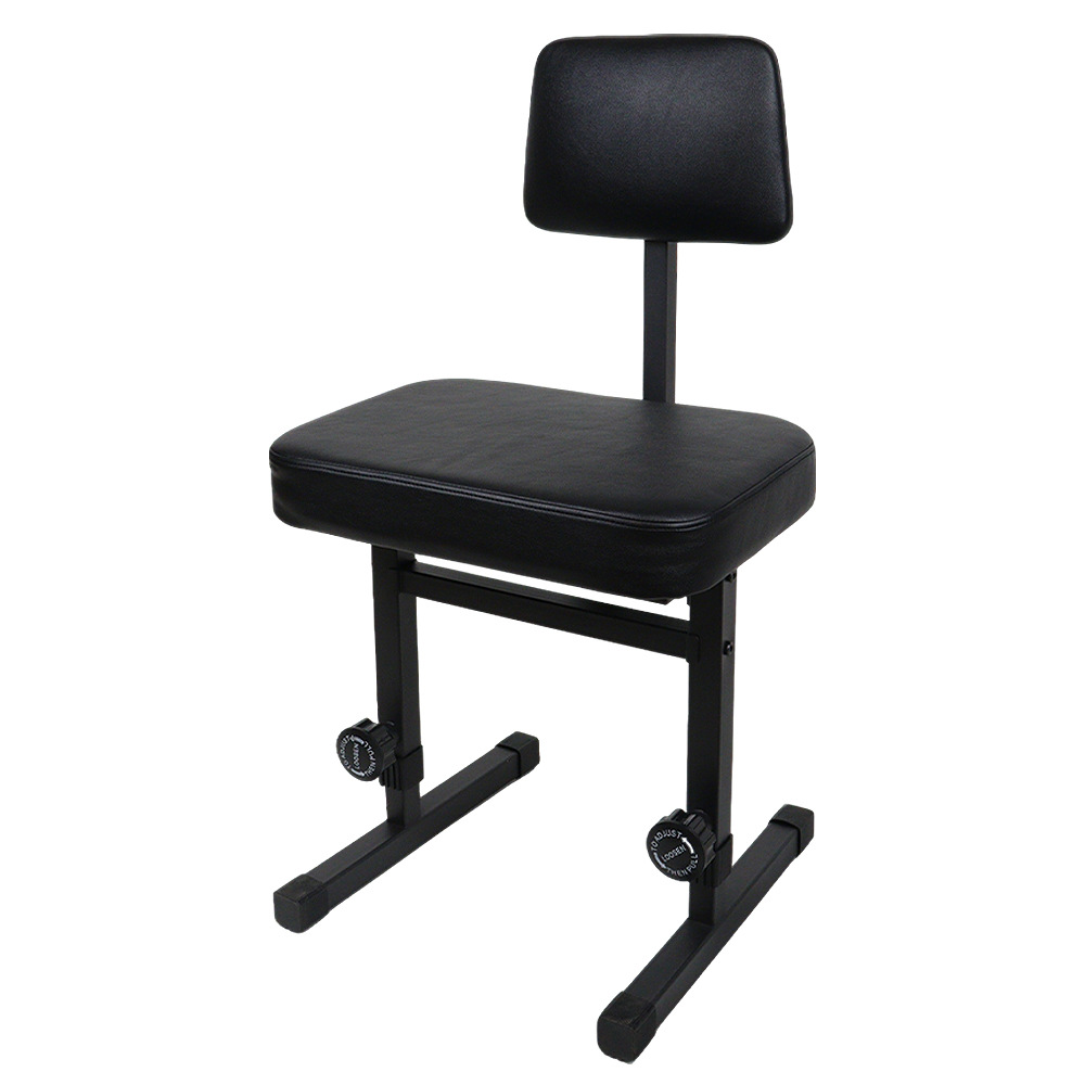 Tabouret de piano en forme de H avec dossier noir