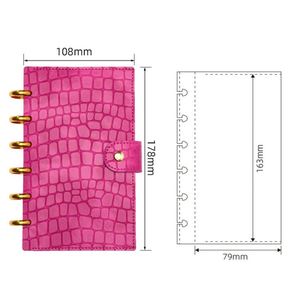 Personalizzato A6 6 discbound croc vegan pu agende e quaderni copertina in pelle personalizzata libretto busta contanti con bottone - Product Image 2