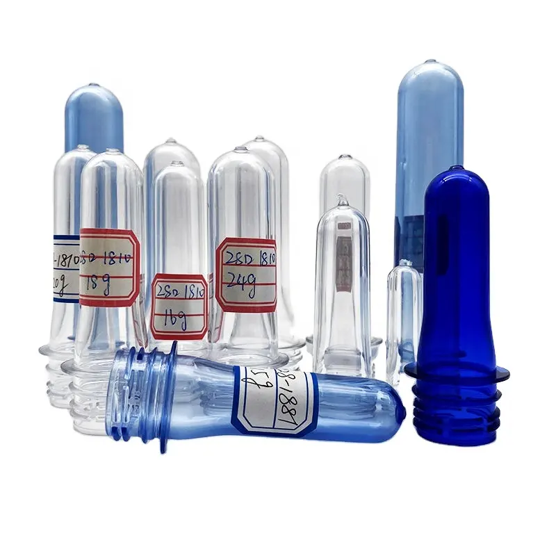 Fabricant de préformes PET personnalisé 25g 28 38mm col 500ml bouteille d'eau gazeuse en plastique tube embryon préforme PET