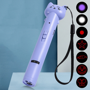Großhandel benutzer definierte 5-Muster wiederauf ladbare interaktive Katze Laser Zeiger Spielzeug Haustier interaktive Bewegung Feder Teaser - Product Image 2